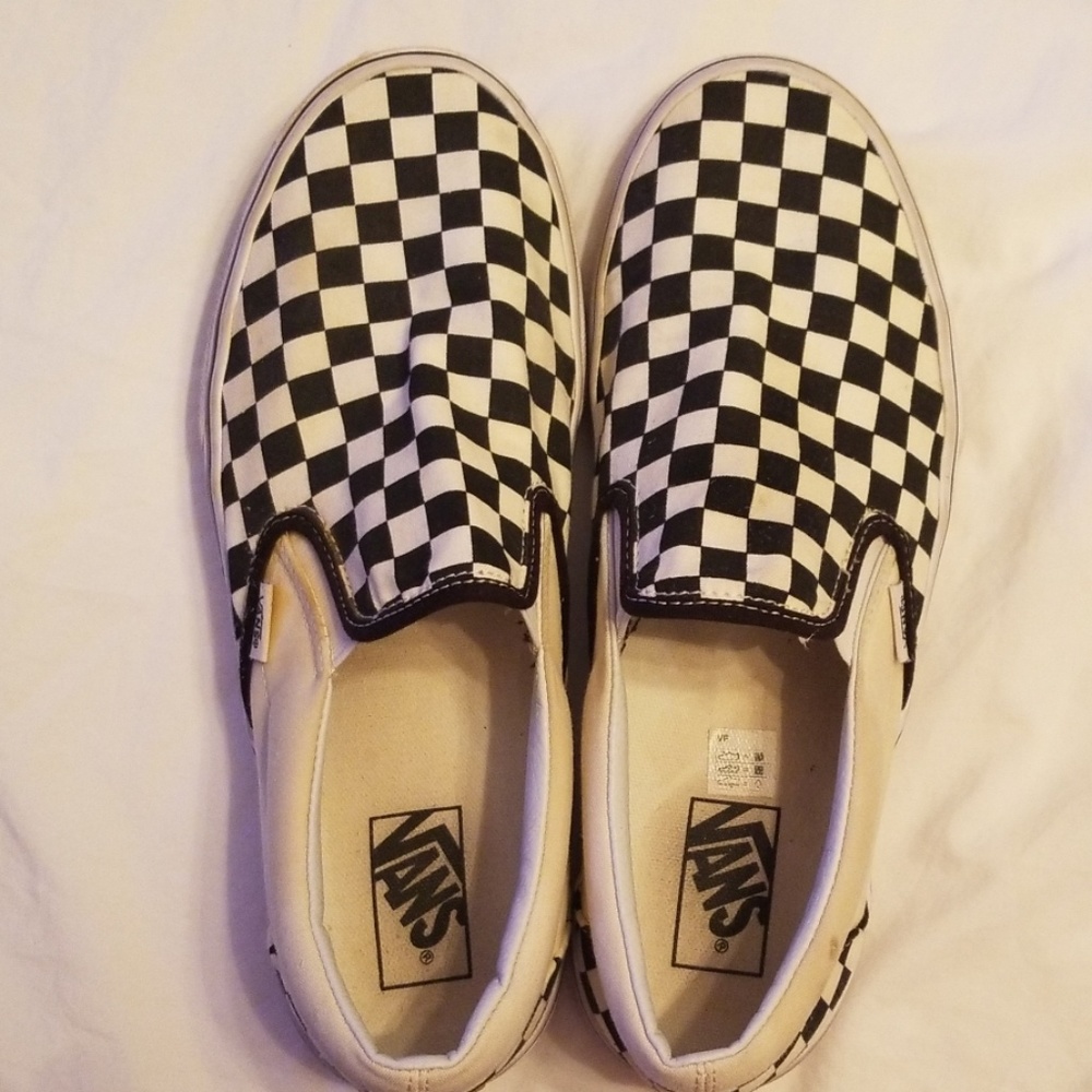 Men's Vans Checkerboard Slip Ons